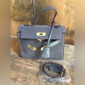 Gray Suede Handbag NWT